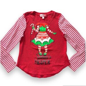 Santas Helper Girls Christmas Shirt